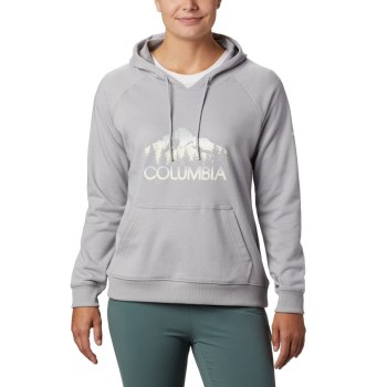 Columbia Logo French Terry, Sudaderas Con Capucha Grises Para Mujer | 958472-ARP